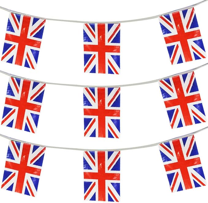 UNION JACK BRITISH FLAG BUNTING, GREAT BRITAIN UNITED KINGDOM FLAG