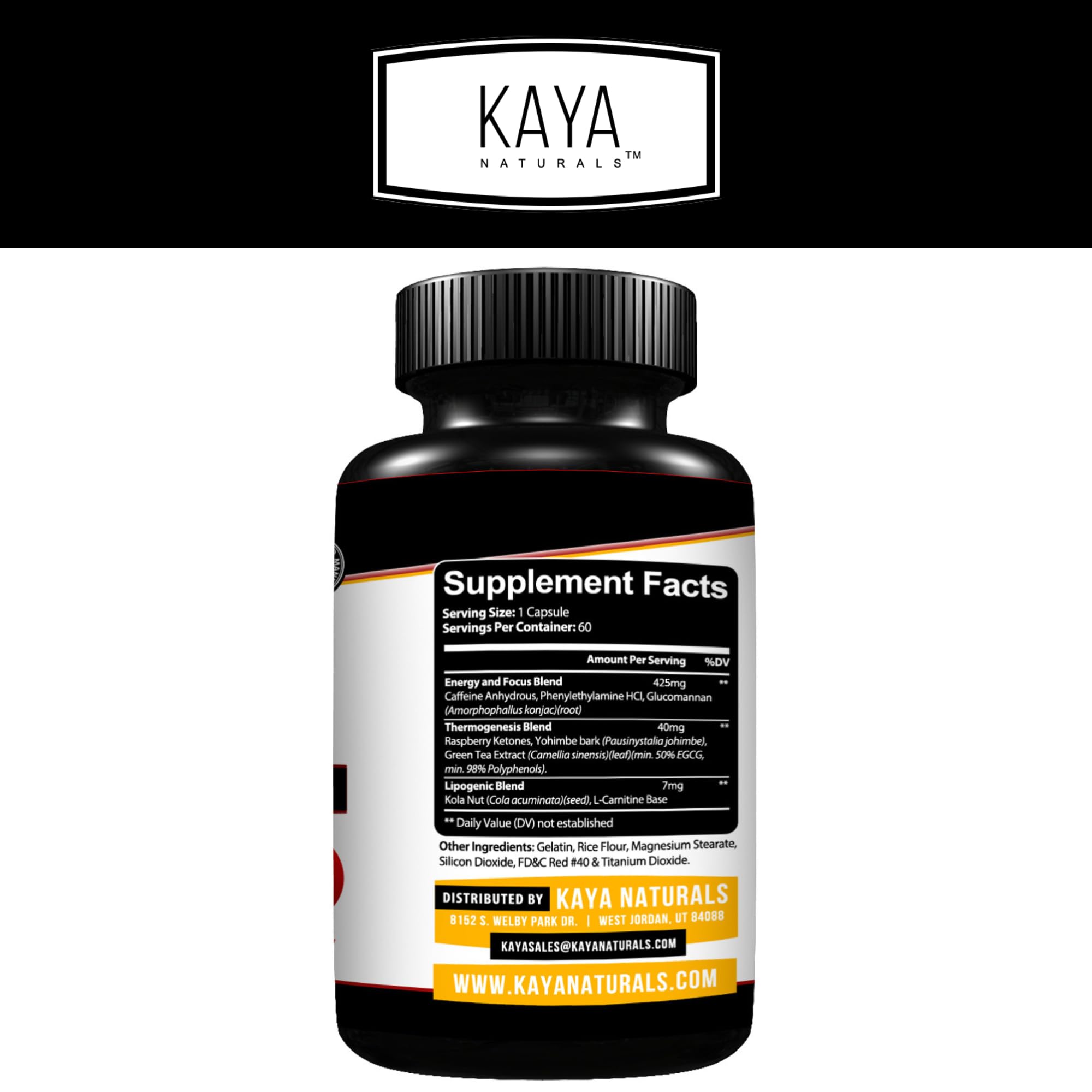 Kaya Naturals Supreme Fat Burner - Weight Loss Pills Women & Men - Appetite Suppressant Supplement - Powerful Thermogenic Diet Pills - Natural Energy Boost Oxy Burn 60 Count