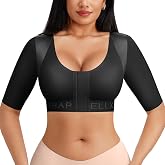 SHAPELLX Upper Arm Shaper Compression Sleeve Front Closure Shapewear Top | Arm shaper for flabby arms,Adjustable bust support,Back smoothing,Removable pads,Soft fabric, Daily &amp; post surgery wear