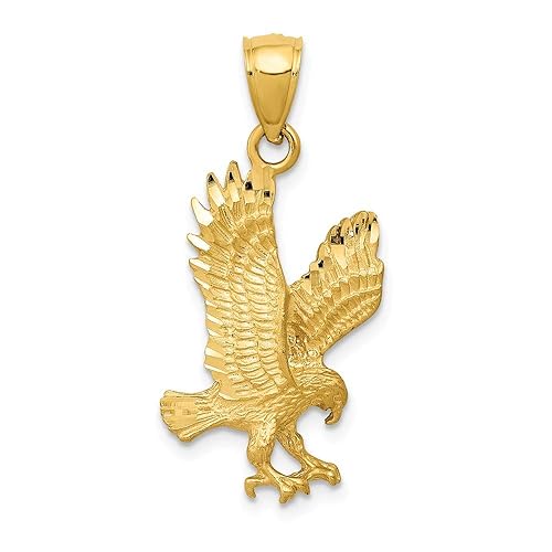 Fine Necklaces Pendants 14k Solid Yellow Gold Eagle