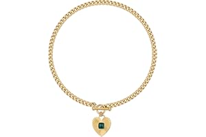 NUZON Sunburst Heart / 2-Tone Interlocking/CZ Evil Eye/Single Pearl/Love Heart Pendant Necklace for Women 18K Gold Chain Necklace Protection Prayer Faith Jewelry