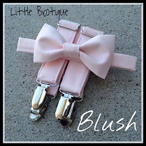 Blush/Petal Bow Tie and Suspender Set. Little Brotique. Infant - Adult. Wedding Attire, Photography Props.