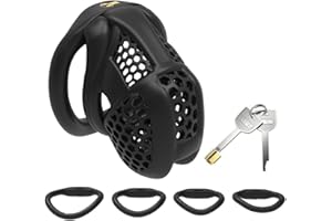 Men's recessed small locking core honeycomb security cage, ventilated and breathable, with four fixed arc rings (38mm,43mm,48