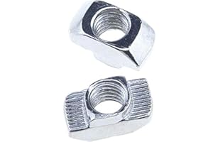 BINZZO Sliding T Slot Nuts 4545 Series M5 18 Pack Drop in T Nuts Carbon Steel Nickel Plated Half Round Roll in Sliding 10mm Slot Aluminum Profile Accessories for T Slot Aluminum Profile 45 x 45 Series
