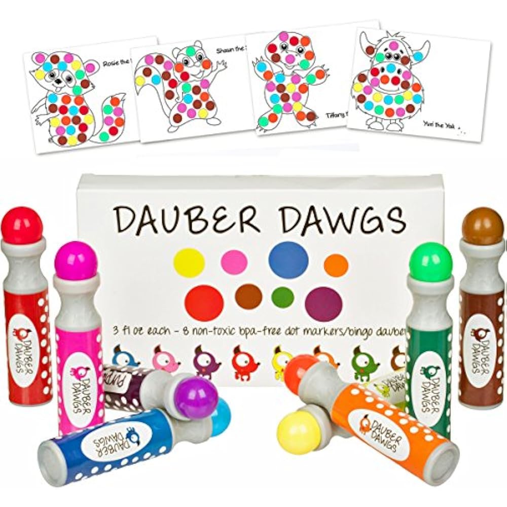 Shapes & Colors 8pack Washable Dot Markers / Bingo Daubers Dabbers