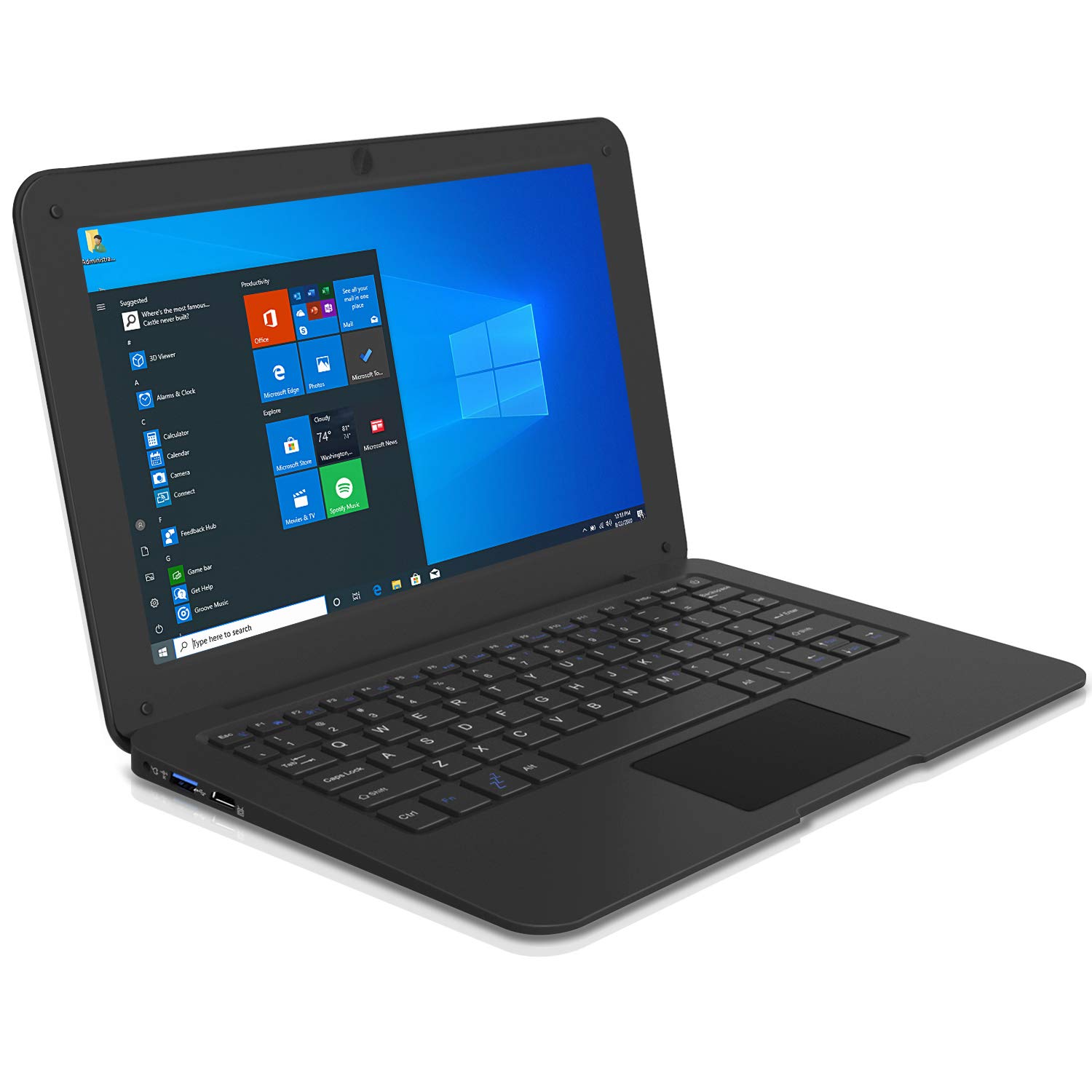 Photo 1 of HBESTORE 10.1Inch Portable Laptop Mini Computer Ultra Thin Notebook with Apollo Lake N3350,6GB RAM and 64GB Storage with Windows10 OS (Black)