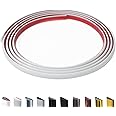 JSIWOTH Peel and Stick Wall Molding Trim, 9.8 Ft D-Shape Flexible Molding Trim for Baseboard, Edges & Borders, Window & Door Frames, Backsplash - White (Paintable) Waterproof Self Adhesive Trim
