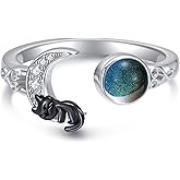 ONEFINITY Animal Ring 925 Sterling Silver Cat/Snake Adjustable Thumb Open Ring Mood Jewelry Gifts for Women Mom Grandma