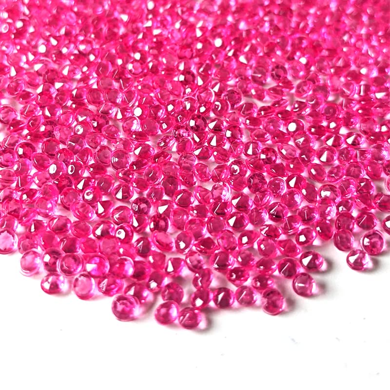 10,000 Scatter Crystals Wedding Rhinestone 2.5mm Gem Beads Diamante Acrylic Stones Table Confetti Centrepiece Decorations Decor Prom Event (Pink)
