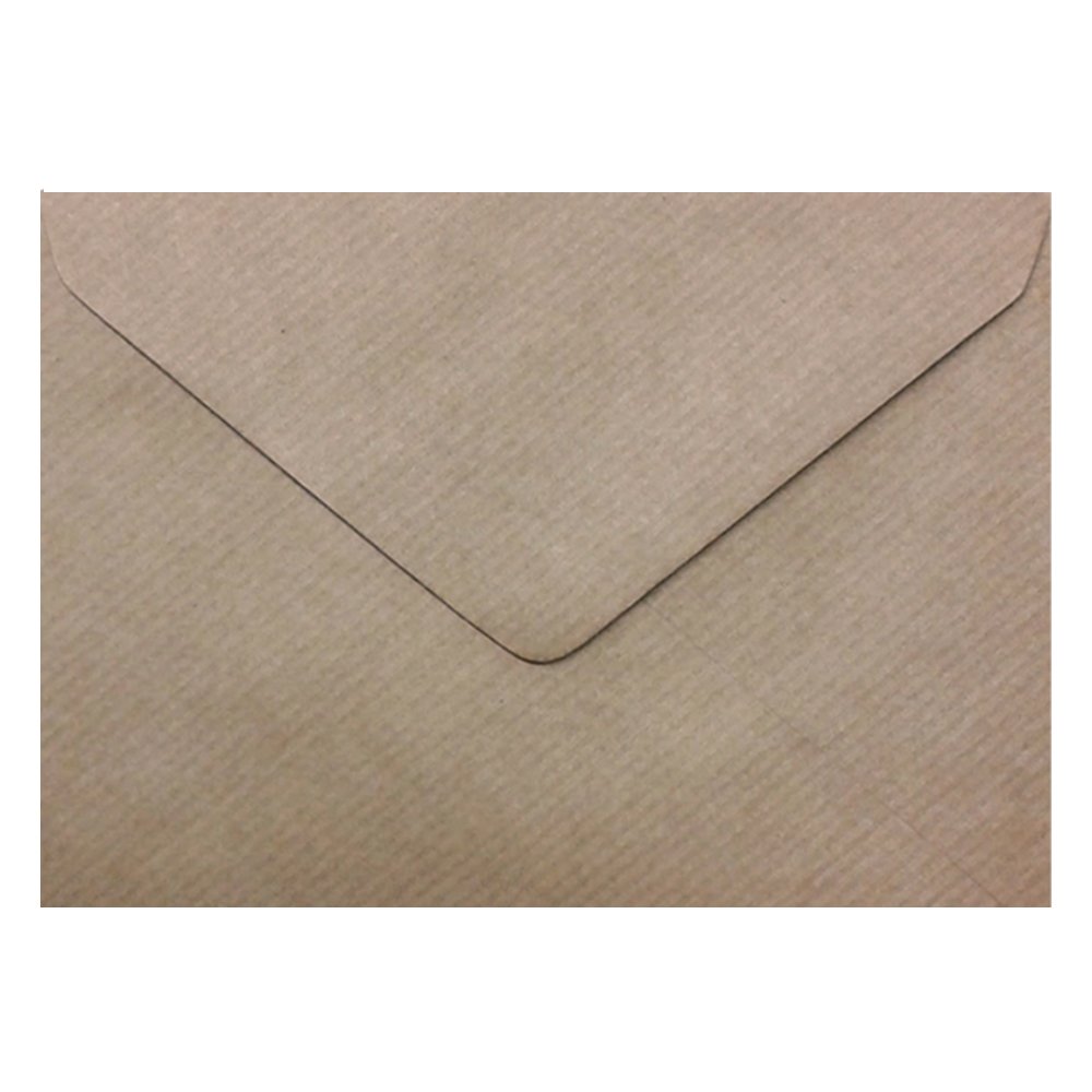 100 Vintage Brown Kraft Ribbed Envelopes C6 162mm x 114mm