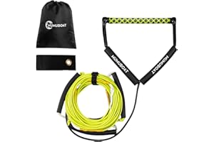 MUMUBOAT Dyneema Wakeboard Rope 75ft, No Stretch Wakeboard Rope and Handle Water Ski Rope for Watersports, 4 Sections Floating Wakeboard Tow Rope for Kneeboarding and Wakesurfing