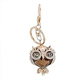 Editha Cute Owl Keychain Crystal Rhinestone
