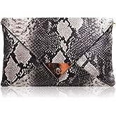 HYLong Women's Fashion Retro Snake Skin Envelope Bag Clutch Purse Evening Bag 1