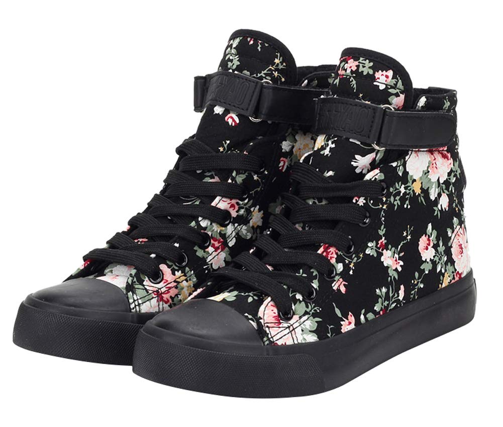 ACE SHOCK Women's Casual High Top Flat Canvas Shoes Fashion Sneakers