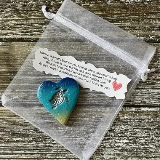 Indoor Fountains & Accessories - Healing Pocket Heart for Prayer, Mini Pocket Palm Stones, Heart Healing Love Stones, Pocket Heart Hug Energy Stone Reiki Balancing Worry Stone for Decor (Ocean Sea Turtle)