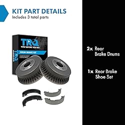 TRQ Rear Brake Shoe and Drum Kit Set 5 Stud
