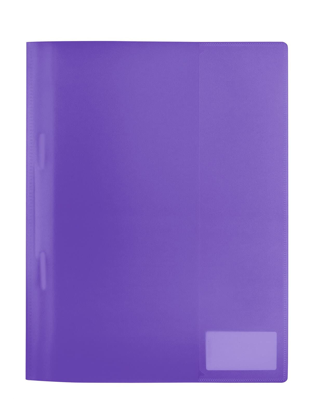 HERMA 19498 File Folder A4 Translucent Purple Pack of 3 Plastic Folder with Labelling Label, Slip Pocket & Metal Stapling Tongue, Plastic File Folder Set for School and Office