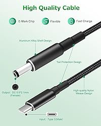 Arkare USB C to DC 5.5mm x 2.1mm Power Cord 100W PD