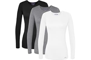 Sivvan Scrubs for Women - Long Sleeve Comfort Underscrub Tee 3-Pack