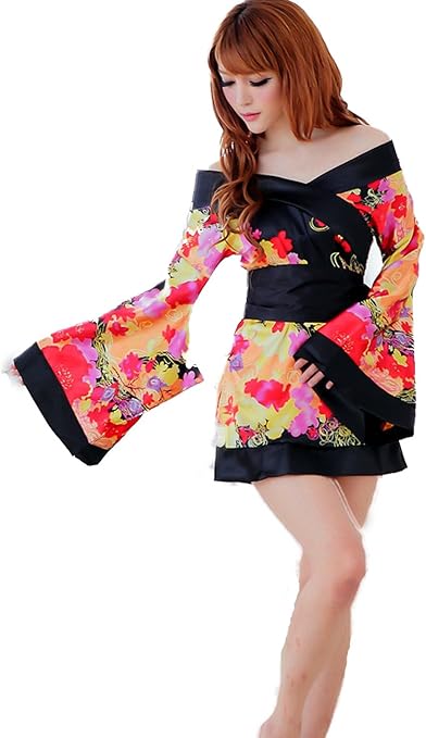 Amazon Mcmm 1 Colora セクシースキップ 並行輸入品 エロ 浴衣 女 レディース セクシー コスチューム 和服 透明 パジャマ 着物 ミニ浴衣 衣装 コーデ ドレス コスプレ ゆかた ワンピース ブラック コスプレ 仮装 通販