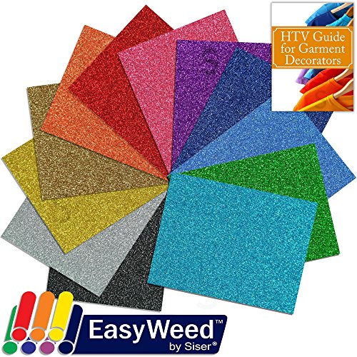 Siser Glitter Heat Transfer Vinyl Sheets with Heat Transfer Garment