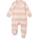 Burt's Bees Baby Girls' Organic Cotton Sleep and Play Footed Pajamas