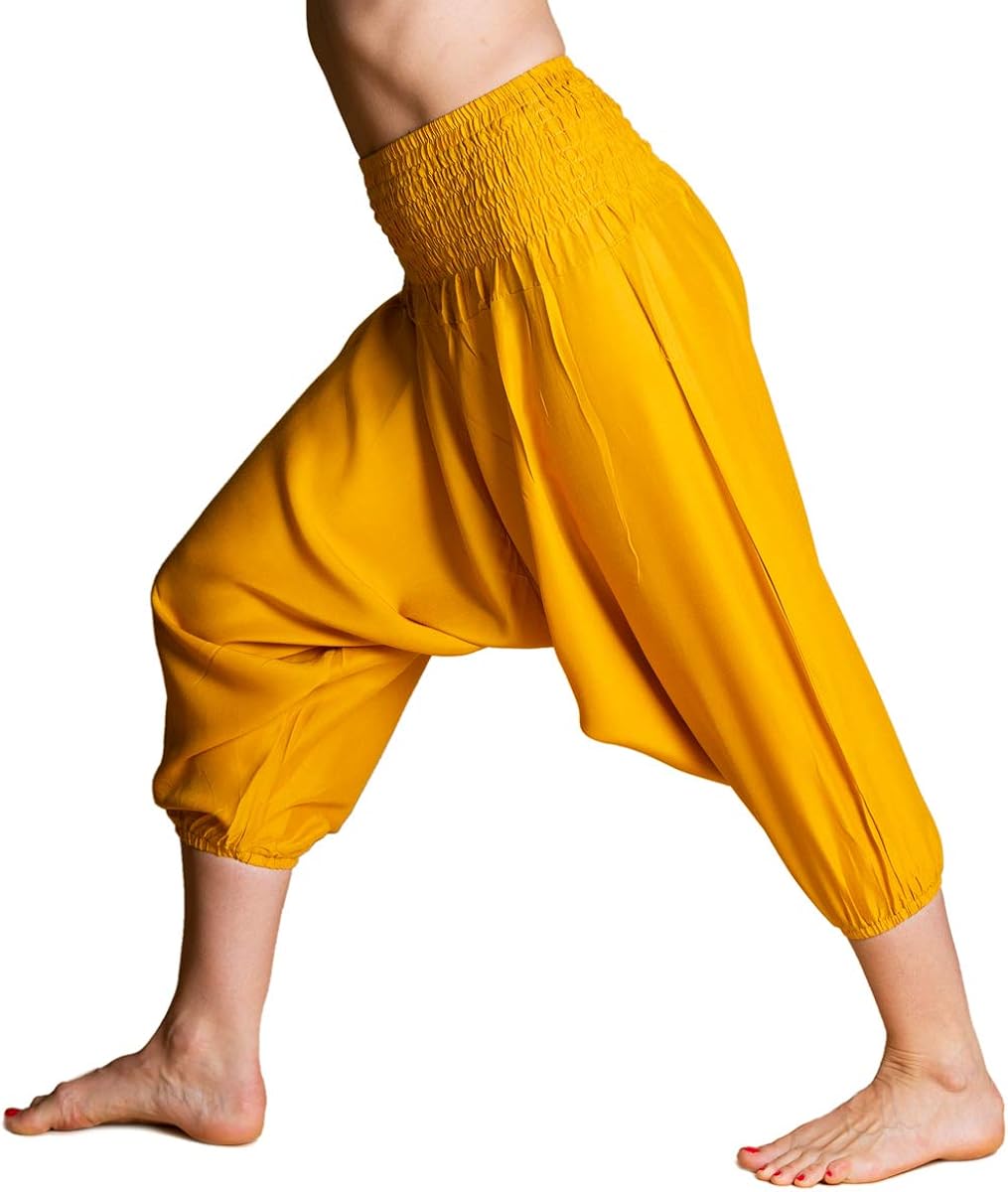 PANASIAM Aladin Pants 3/4, Plain_Gold, M, Plain Golden Yellow - Image 3