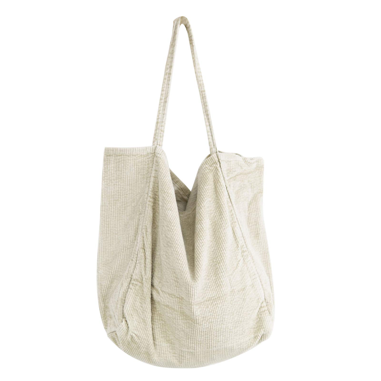 Women Corduroy Tote Bag, Large Casual Hobo Handbags with Inner Pockets, Shopping Shoulder Bag Purse Crossbody Satchel Handbags for Work Travel