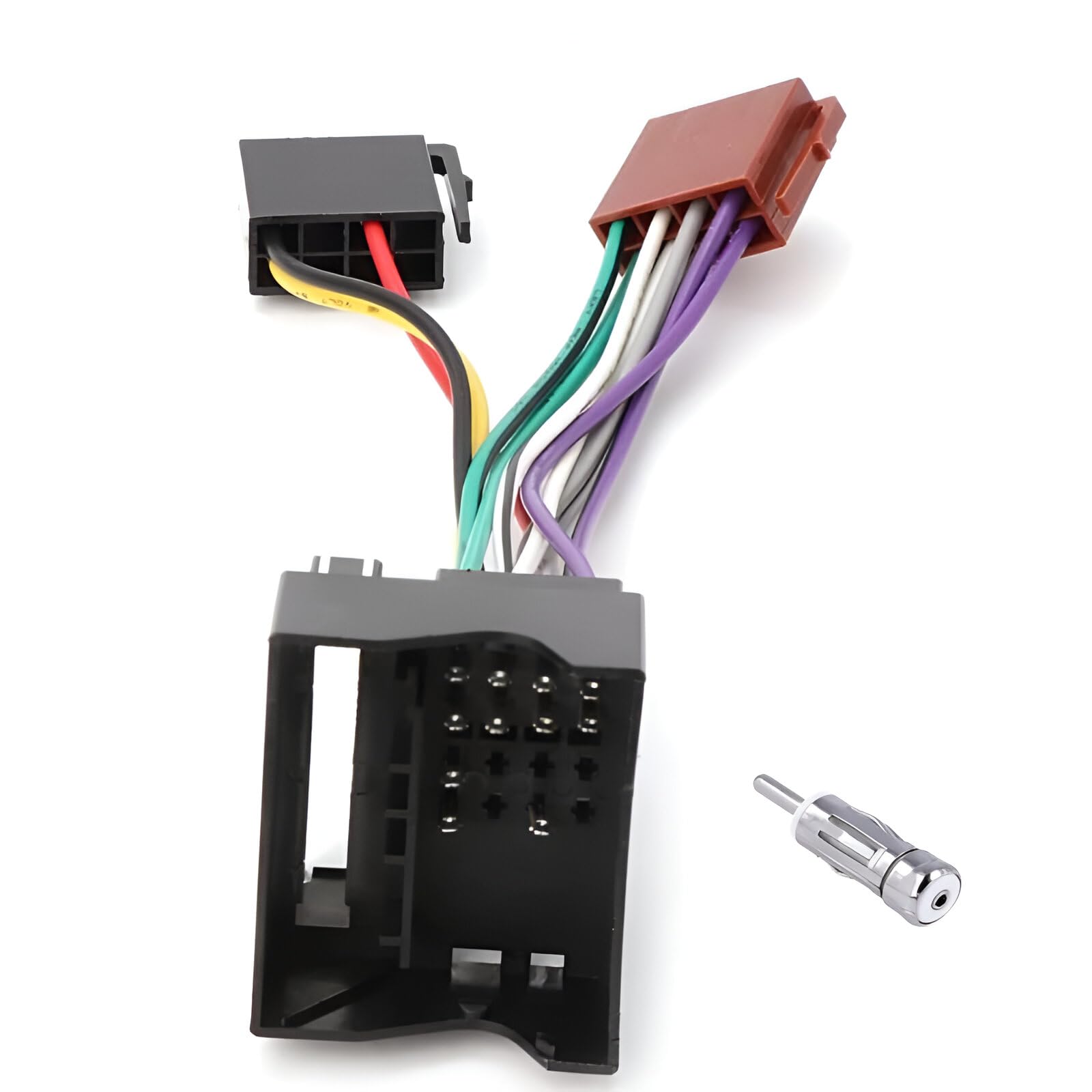 Car stereo ISO and antena Radio Adapter Wiring Harness Connector Lead Loom Cable Plug Adaptor compatible with Ford