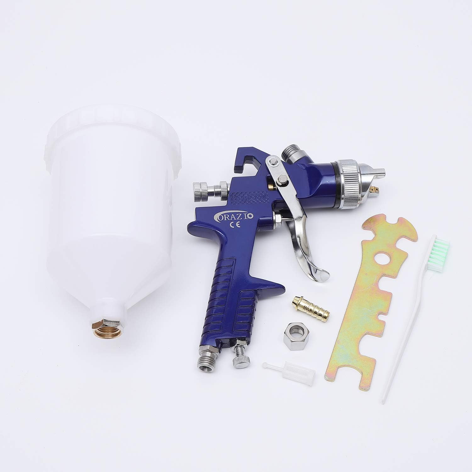 ORAZIO Paint Spray Gun HVLP High Volume Low Pressure 1.4mm Nozzle Vehicles Furniture Decorating Fence Painting Air Compressor Tool 22142030 - Image 3
