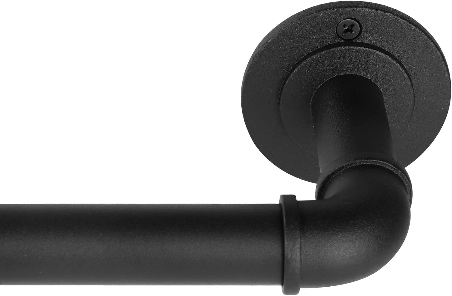 Window Treatment Hardware - Rustic Curtain Rod, Industrial Curtain Rods for Windows 48 to 84 Inches, Blackout Wrap Around Curtain Rod, for Indoor and Outdoor, Simple Modern Design, 48 to 86 Inches, Black