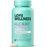 Love Wellness Hello Burn Activate | Support Visceral Fat Burn with HT BPL1 Postbiotic | Supports Healthy Waist Circumference, Longevity and Metabolic Wellness | 30 Count