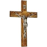 Bethlehem Gifts TM Handcarved from Bethlehem Olive Wood Cross Crucifix (Crucifix, 5")
