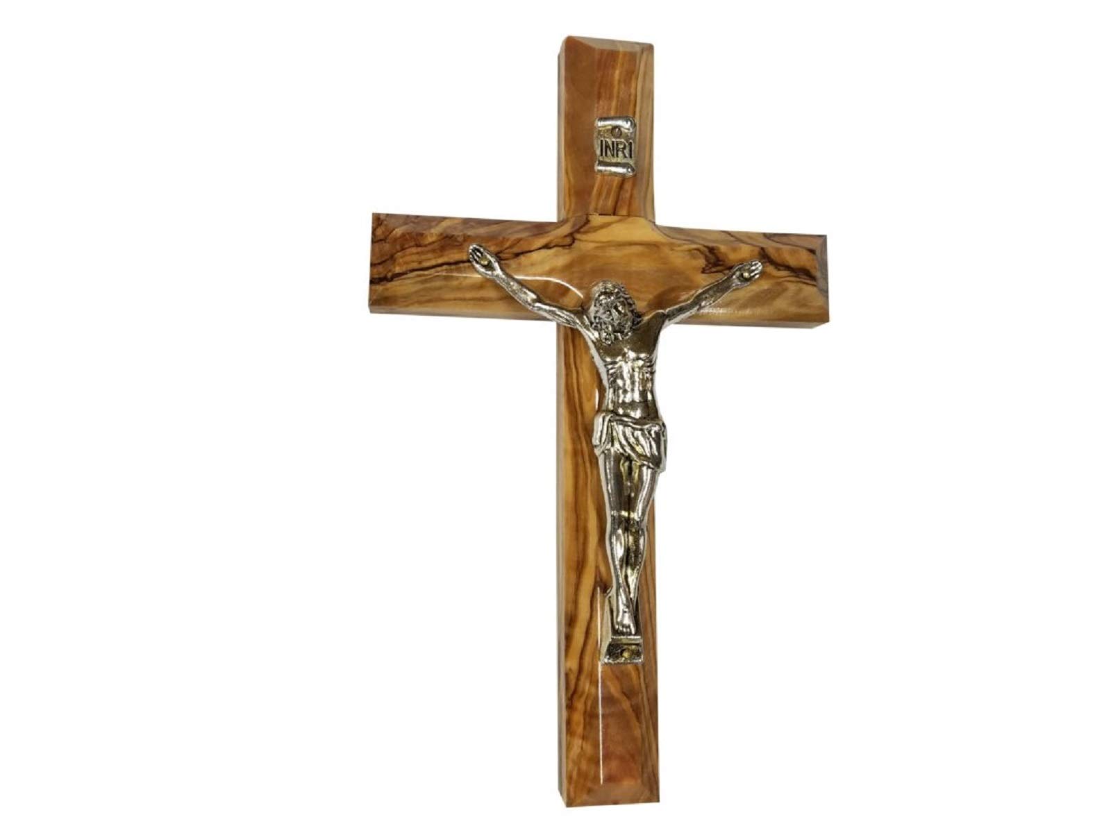 Bethlehem Gifts TM Olive Wood Cross with Crucifix (8 inches high)