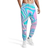 Nhjk Mens Joggers Sweatpants Printed Athletic Pants for Running Casual Sports with Pockets