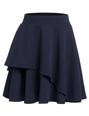 AIMADO Damen A-Linie Rock Asymmetrisch Skaterrock Minirock Winterrock