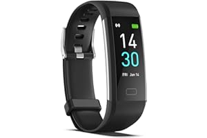 ENGERWALL Fitness Tracker with Step Counter/Calories/Stopwatch, Activity Tracker with Heart Rate Monitor, IP68, Health Tracke