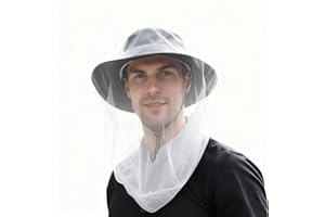 3 Pack Mosquito Head Net Mesh，Hat Face Netting with Drawstring, Neck Fly Netting Hood with Storage Bag, Suitable for All Outd