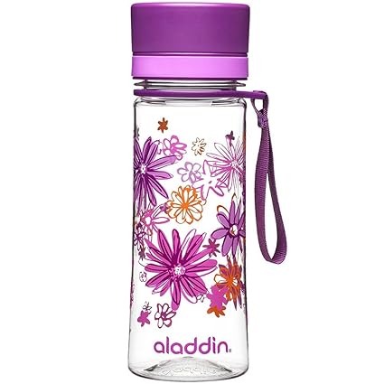 Trinkflasche AVEO, Trinkflasche Outdoorflasche Wasserflasche, Blumenmotiv, ca. 0.35 l, ca. 6.5 x 19.5 cm, beere, spülmaschine