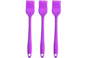 JYYHSF Silicone brush, Oil Brush for BBQ Kitchen Cooking Baking and Grilling(3 PCS,Purple)