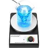 Magnetic Stirrer, Compact Round Simple Design Magnetic Stir Plate | Corrosion-Resistant Top Plate, with PTFE Stir Bar, Max Stirring Capacity 3000mL Magnetic Mixer, 3000RPM Lab Stirrer