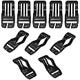 YehVeh 10 Pack Car Seat Cover Plate Hooks Webbing Mount Clip Universal 1'' Belt End Connector Fixing Buckle Elastics Chucks Attachment Fastener for Carseat Covers Car Seat Protector Installation