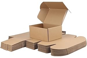 PHAREGE 9x6x4 inch Shipping Boxes 25 Pack, Brown Cardboard Gift Boxes with Lids for Wrapping Giving Women Men Presents, Corrugated Mailer Boxes for Packaging Mailing Small Business