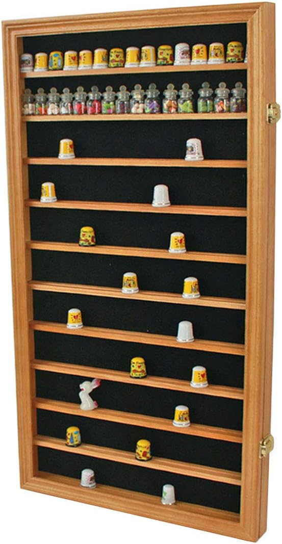 180 Thimble Display Case Wall Shadow Box, with glass door