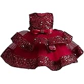 Miipat Baby Girl Pageant Dress Sequins Princess Dress Toddler Flower Wedding Birthday Party Gown Dresses 12 Months-4 Years