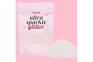 LICOOL GLITTER Holographic Fine Glitter, 100g/3.5oz Extra Fine Glitters Powder Packs for Resin, Craft Glitter for Tumblers Candle Slime Making, Festival Body Face Eyeshadow Nail Glitter (Mix White)