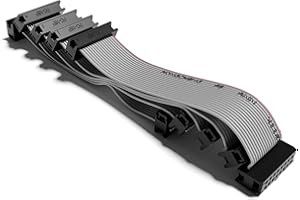 ExcelValley - 5-Pack - Eurorack Flat Ribbon Power Cables Modular Synth Synthesizer [50cm 20" - 16 to 16 Pins]