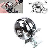 Cool Chrome Rotary Double-Sided Metal Classic Vintage Bike Bell Road Mountain Tricycle Retro Bicycle Handlebar Bell Safety Cycling Loud Ring Accessories Horn Crisp Clear Sound Alarm