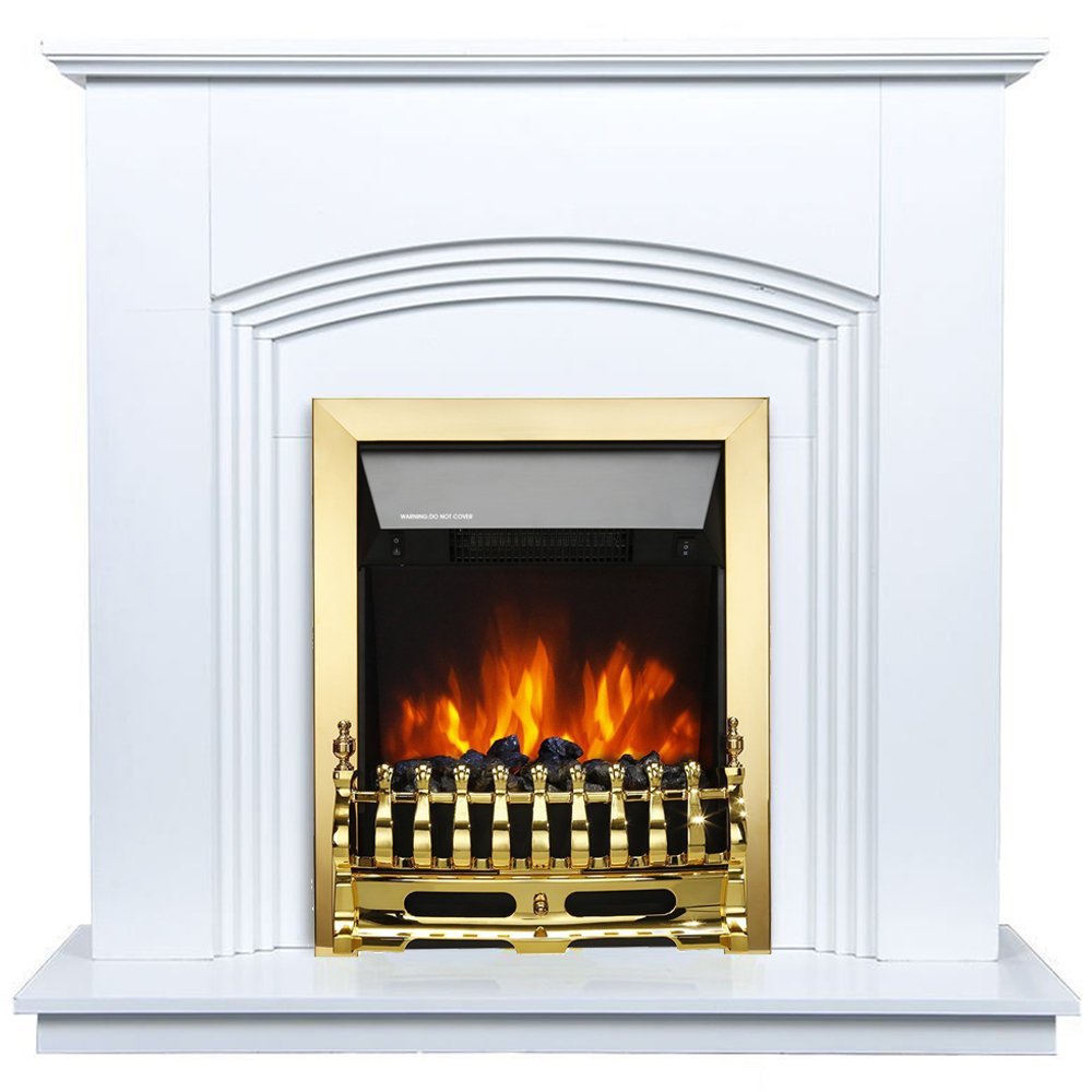 fam famgizmo Free Standing Electric Fireplace Suite Glass fronted