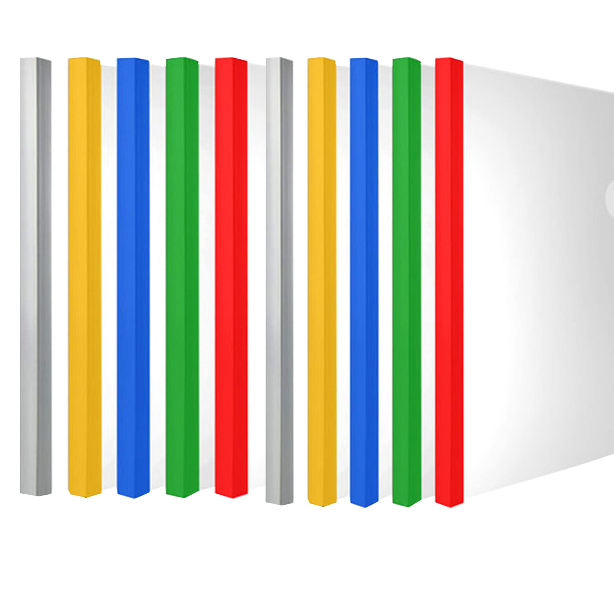 QSLKI File Folders,10 Pieces A4 Report Covers with Sliding Bar Clear Files Report Transparent Project Presentation Slide Binder Folders for Home School Office Documents Classification